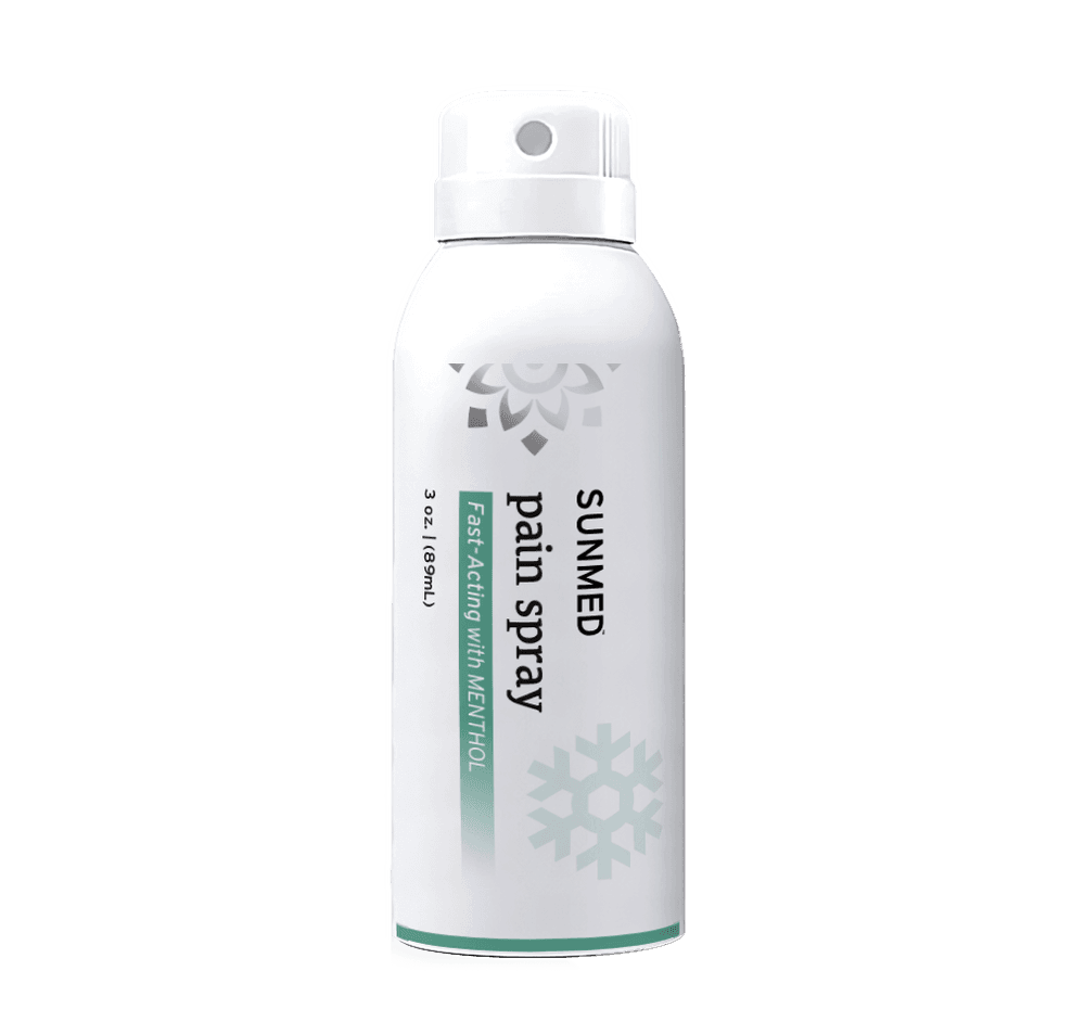 SunMed Broad Spectrum CBD menthol pain relief spray can