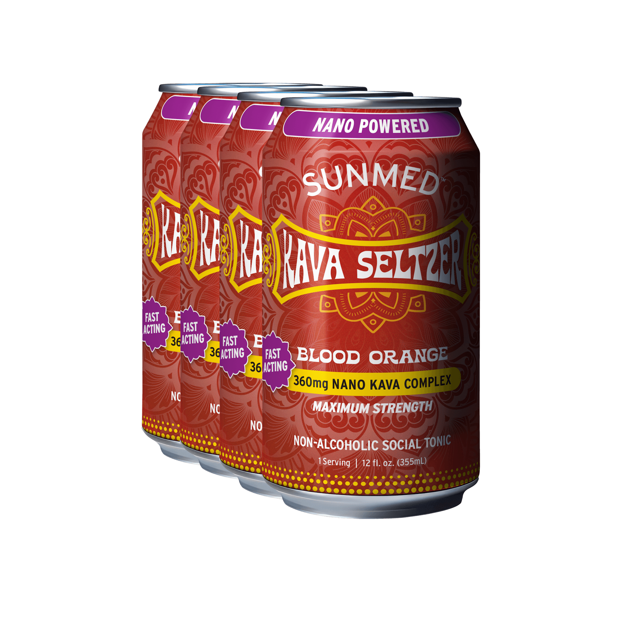 SunMed Kava Seltzer - Blood Orange 4 pack