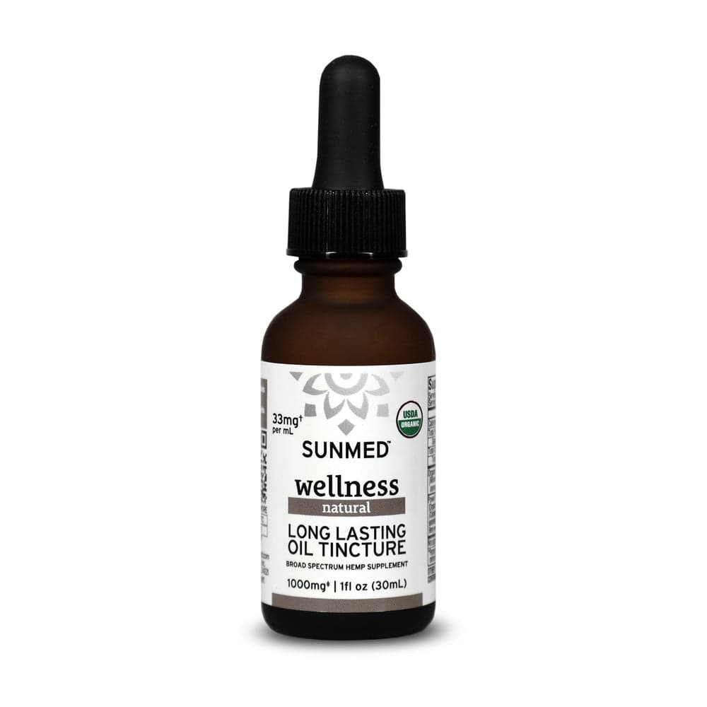 SunMed Organic Broad Spectrum CBD oil tincture bottle